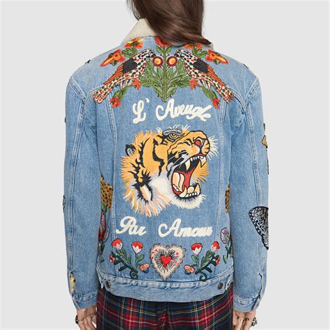 gucci camo jacket womens|Gucci denim jacket women.